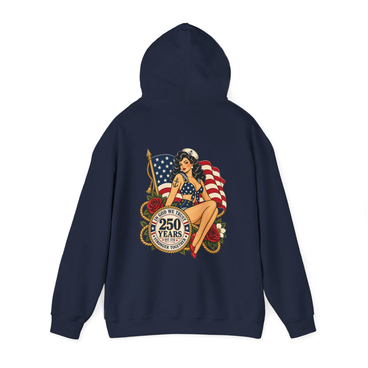 Vintage pin up sailor-patriotic-Hoodie