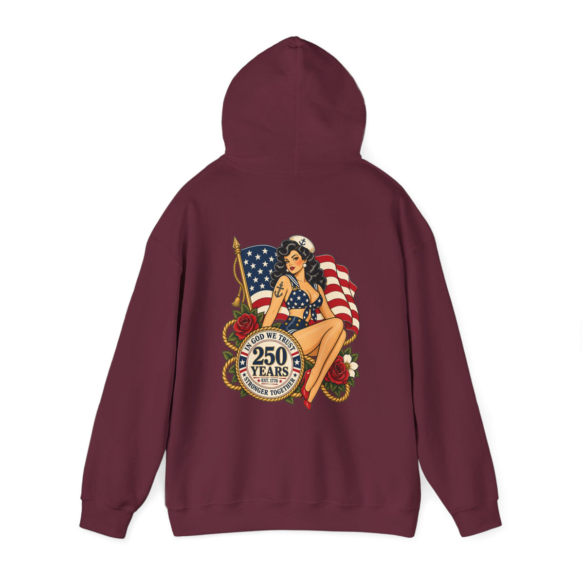 Vintage pin up sailor-patriotic-Hoodie