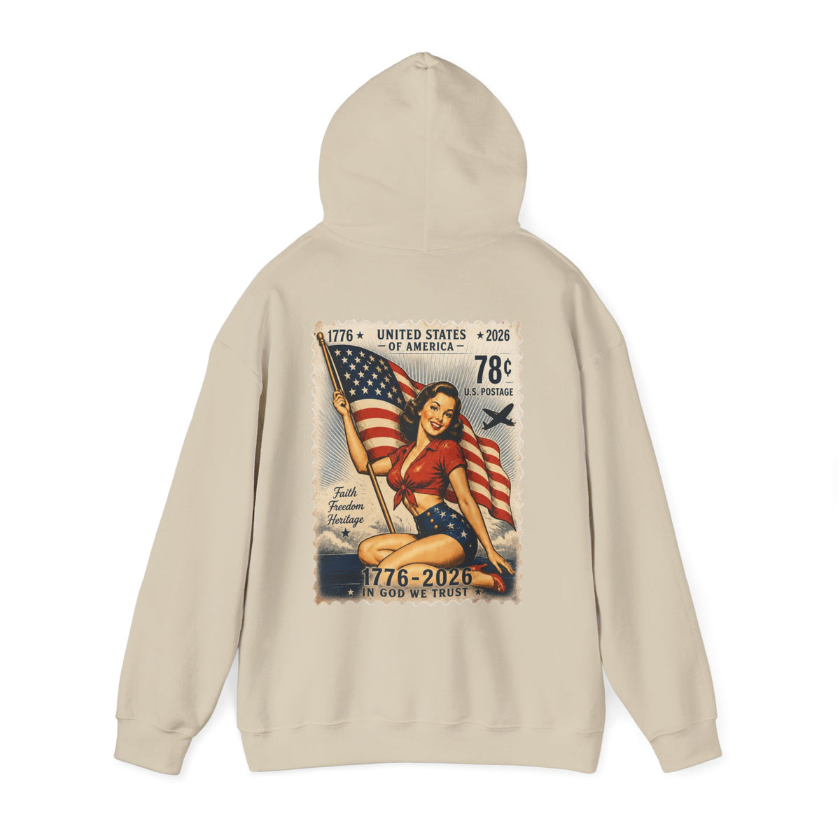 Vintage American Pin Up US Stamp-Hoodie