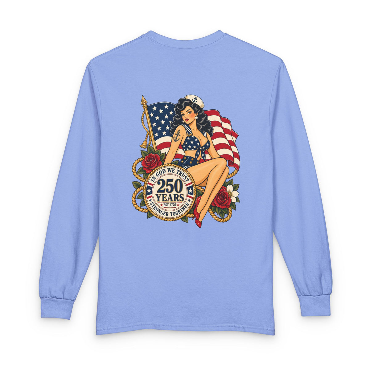 Patriot Pin Up Sailor - Long Sleeve T-Shirt