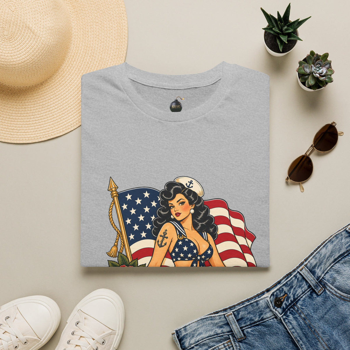 Vintage pin up sailor-patriotic