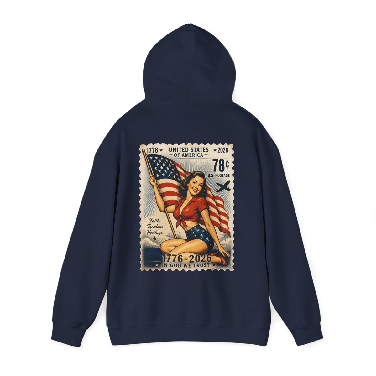 Vintage American Pin Up US Stamp-Hoodie