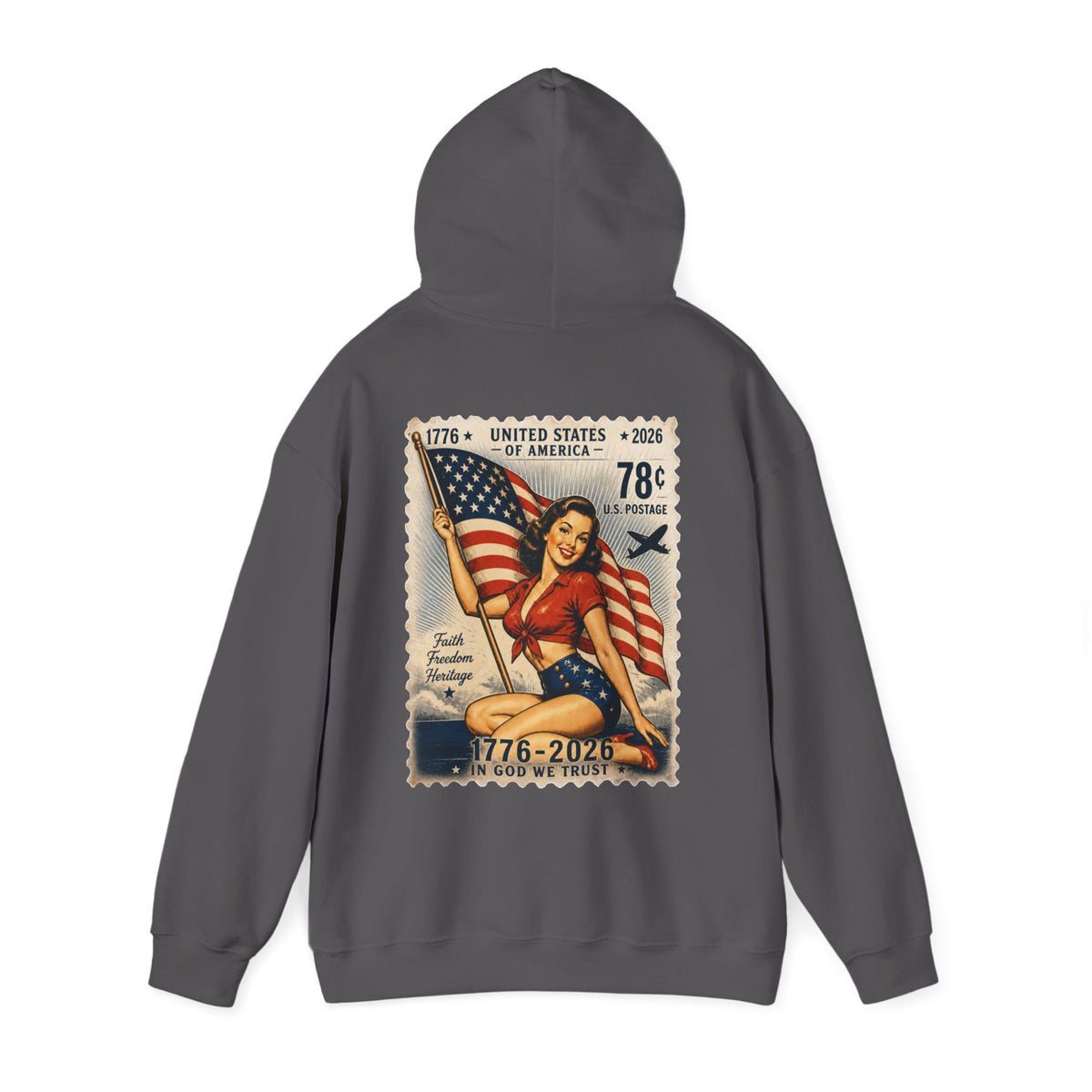Vintage American Pin Up US Stamp-Hoodie