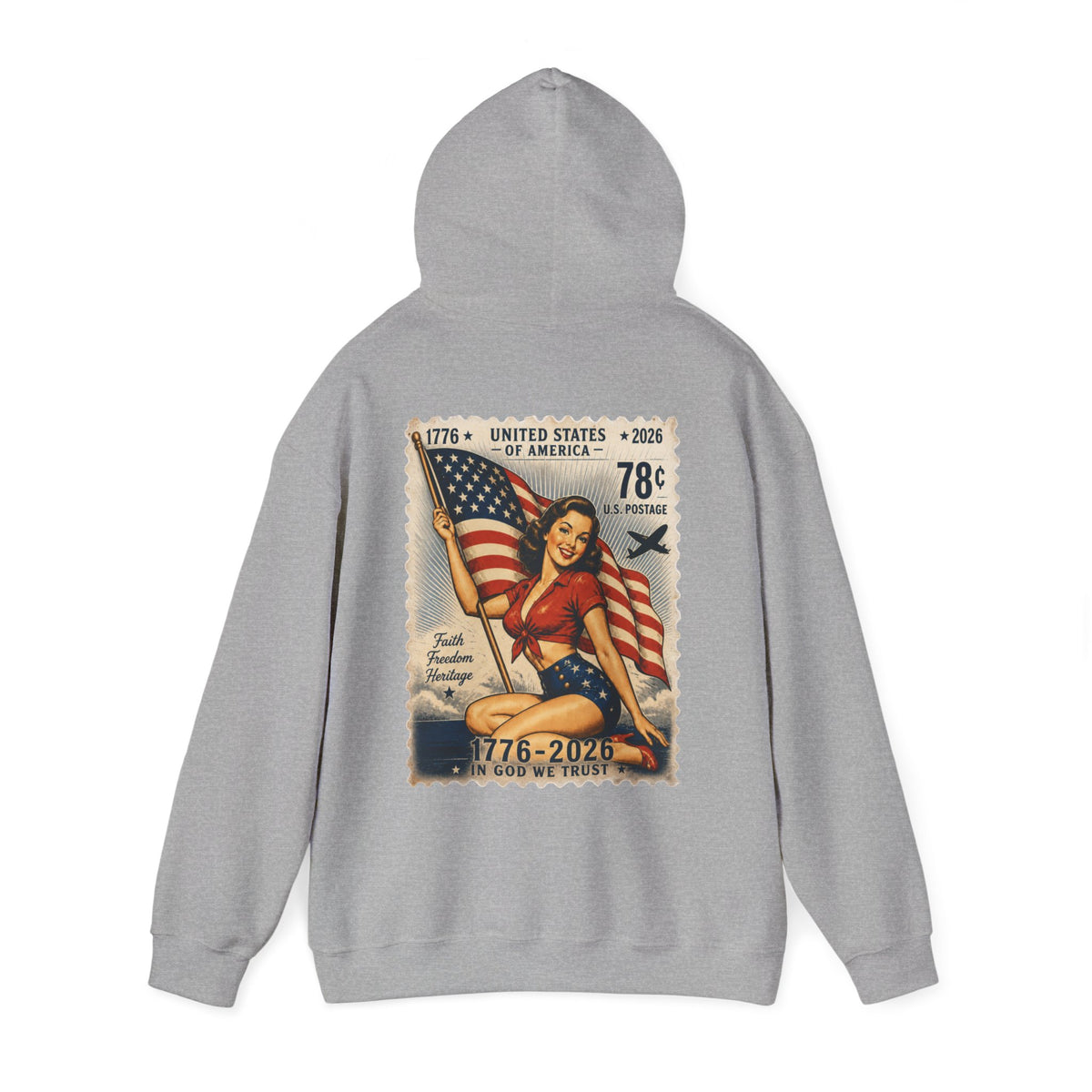 Vintage American Pin Up US Stamp-Hoodie