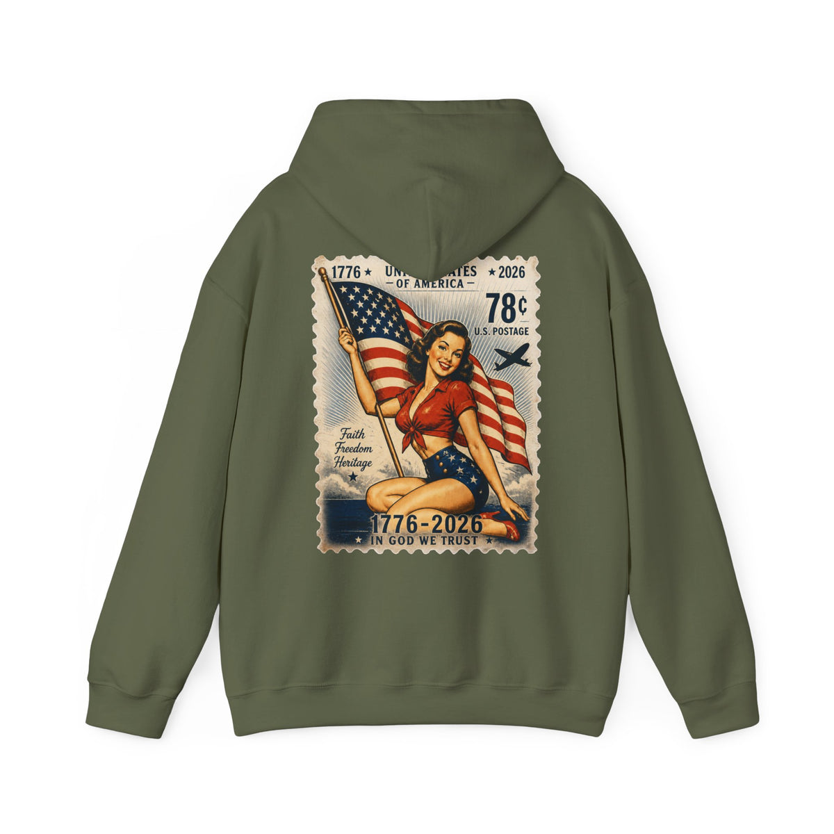 Vintage American Pin Up US Stamp-Hoodie