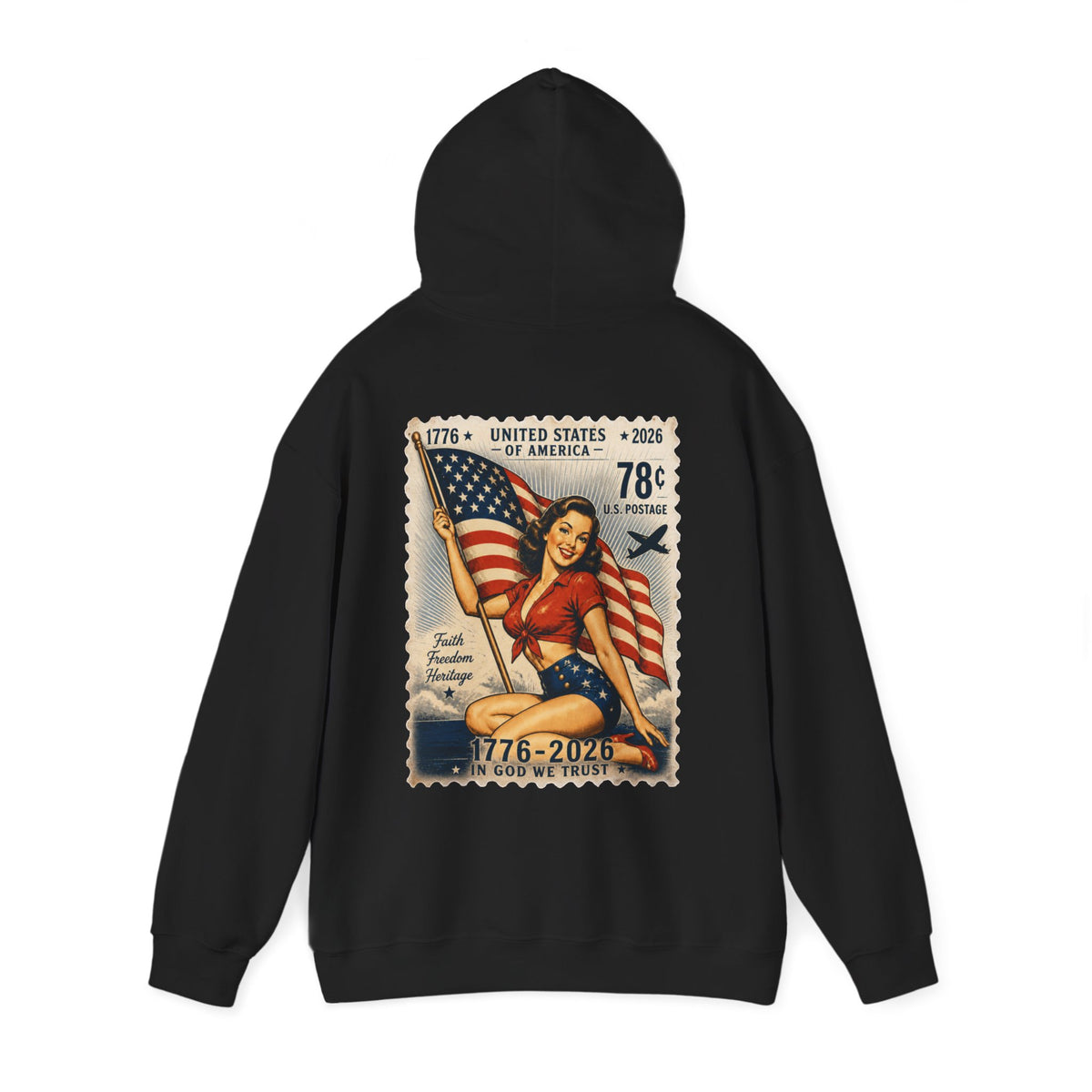 Vintage American Pin Up US Stamp-Hoodie