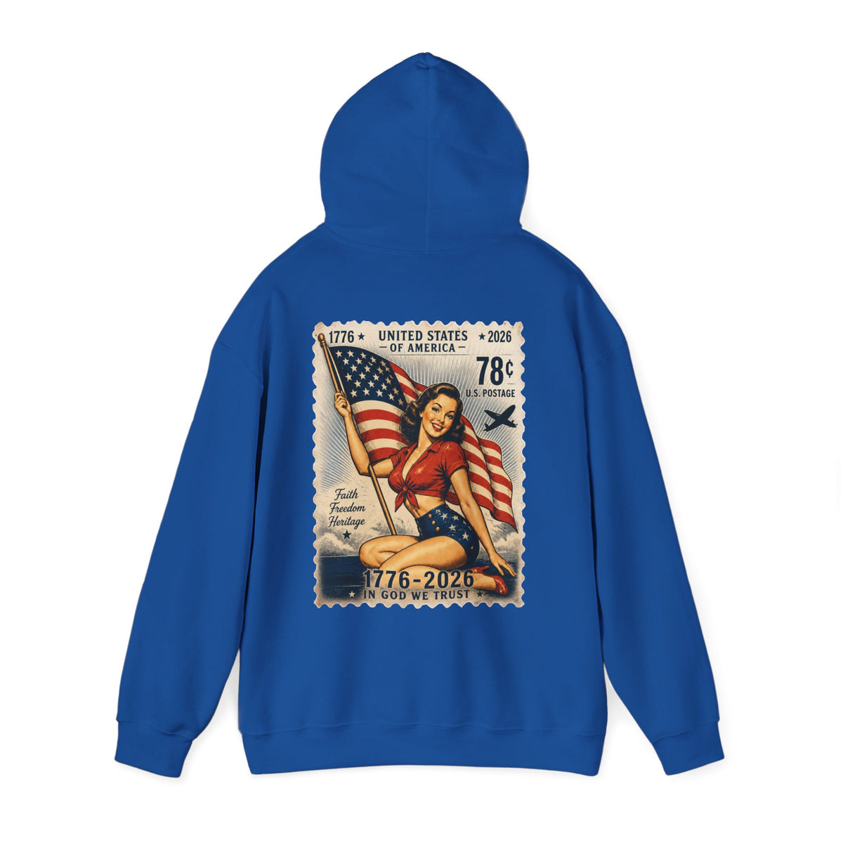 Vintage American Pin Up US Stamp-Hoodie