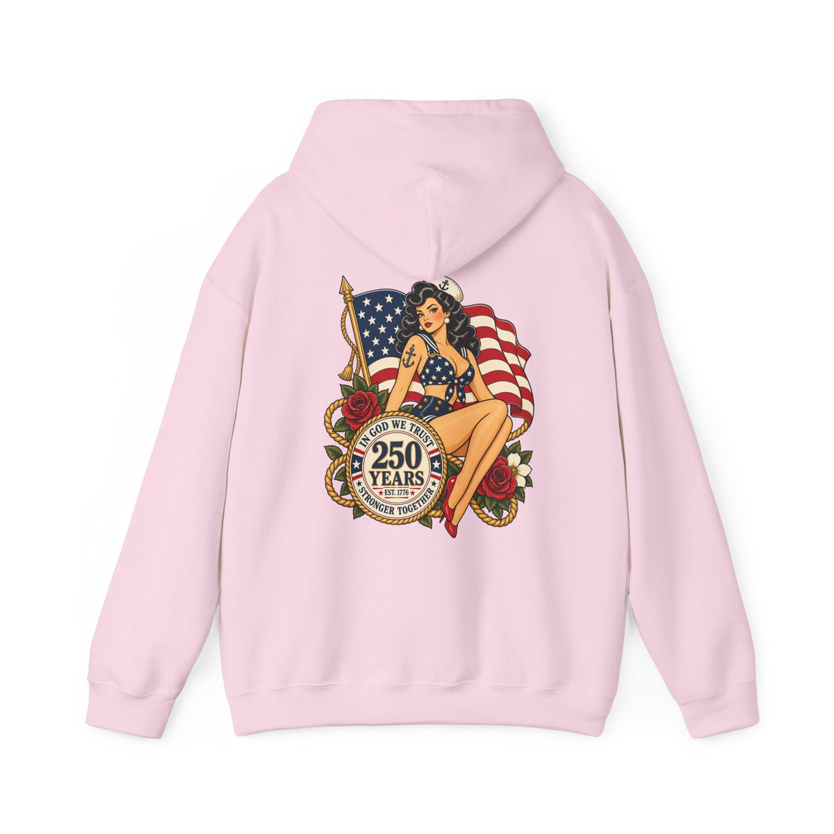 Vintage pin up sailor-patriotic-Hoodie