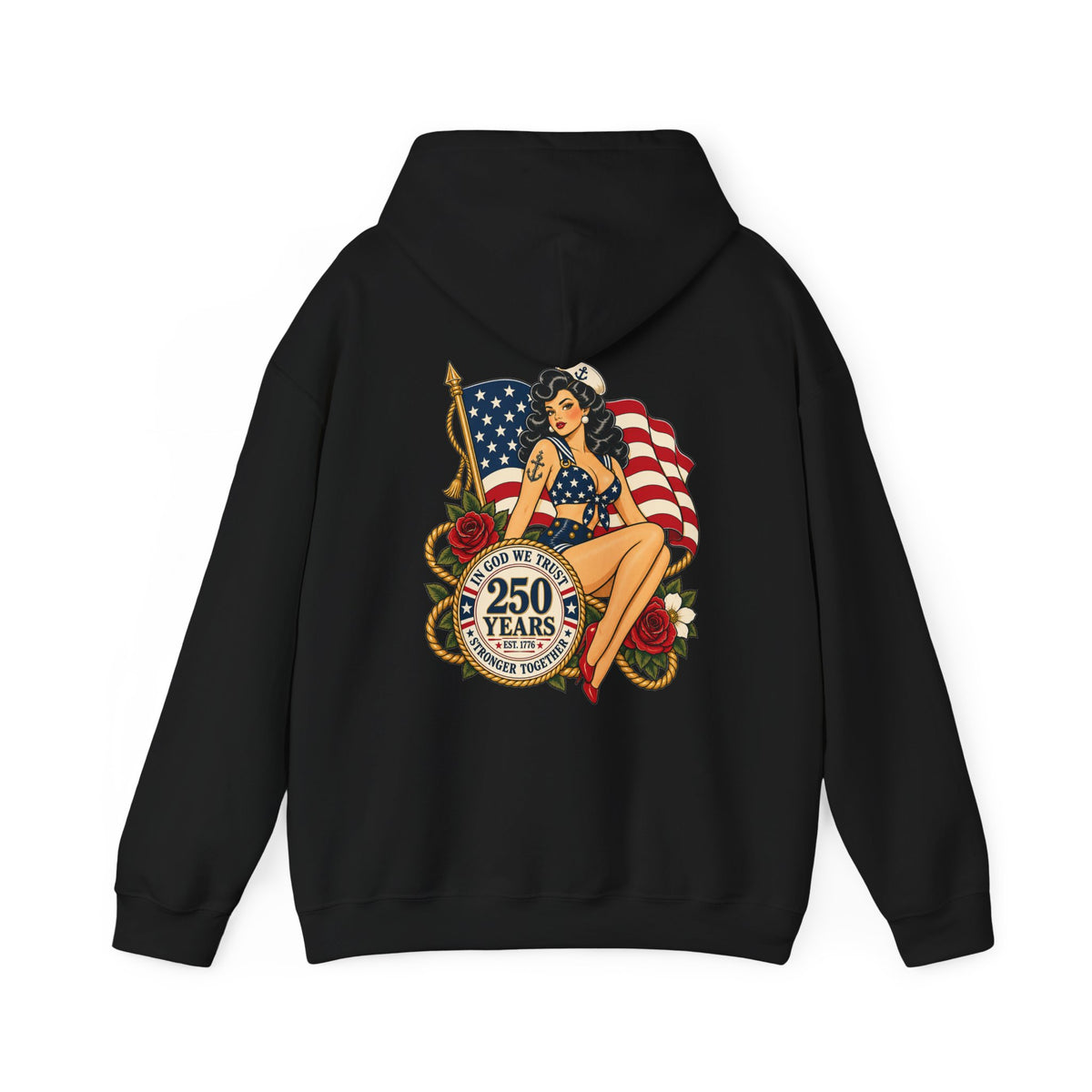 Vintage pin up sailor-patriotic-Hoodie