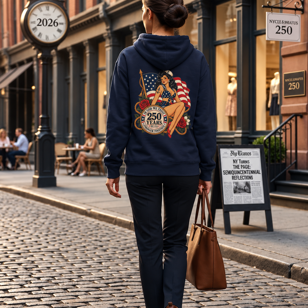 Vintage pin up sailor-patriotic-Hoodie