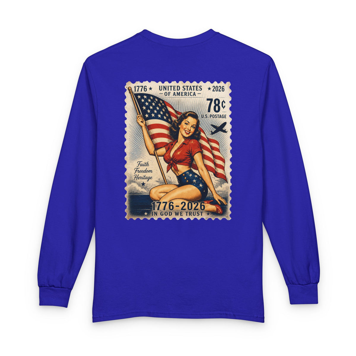Vintage Pin-Up US Stamp - Long Sleeve T-Shirt