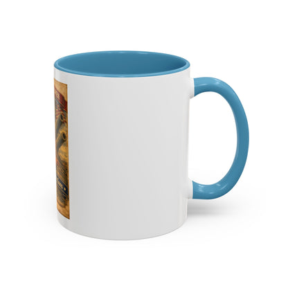 Accent Coffee Mug — Vintage 'American Women 250 Years of Big Guns' Pin-Up Military Design (11oz, 15oz)