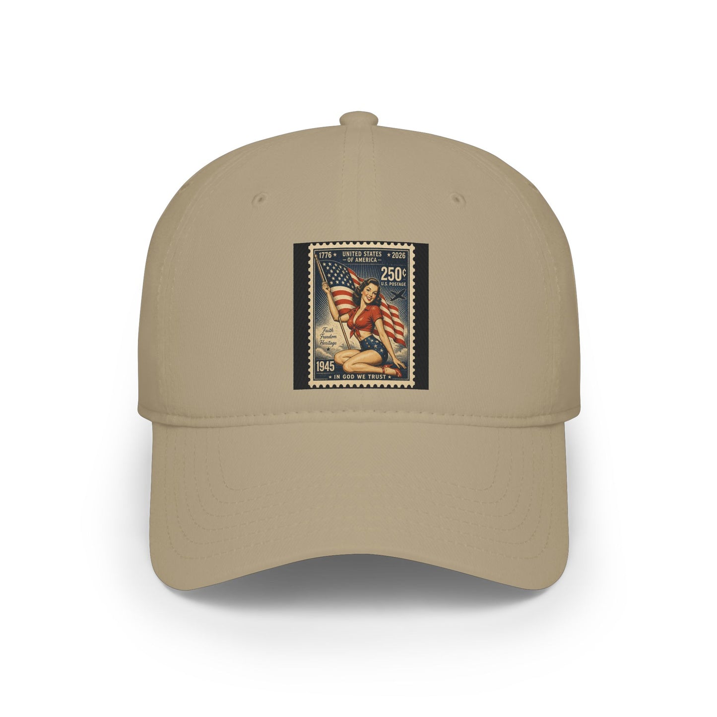 Vintage U.S. Flag Stamp Baseball Cap