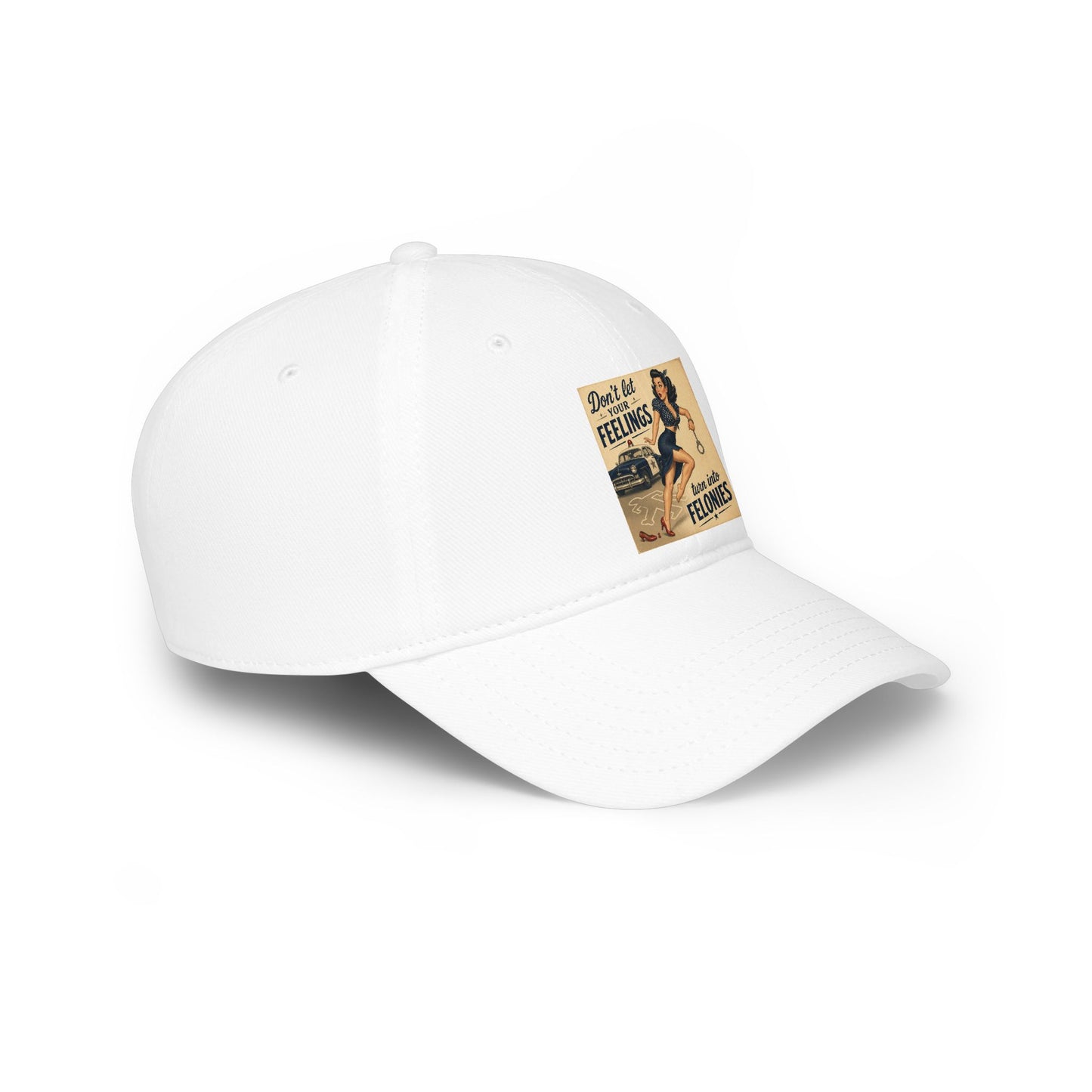 Vintage Pinup 'Don't Let Your Feelings Become Felonies' Baseball Cap