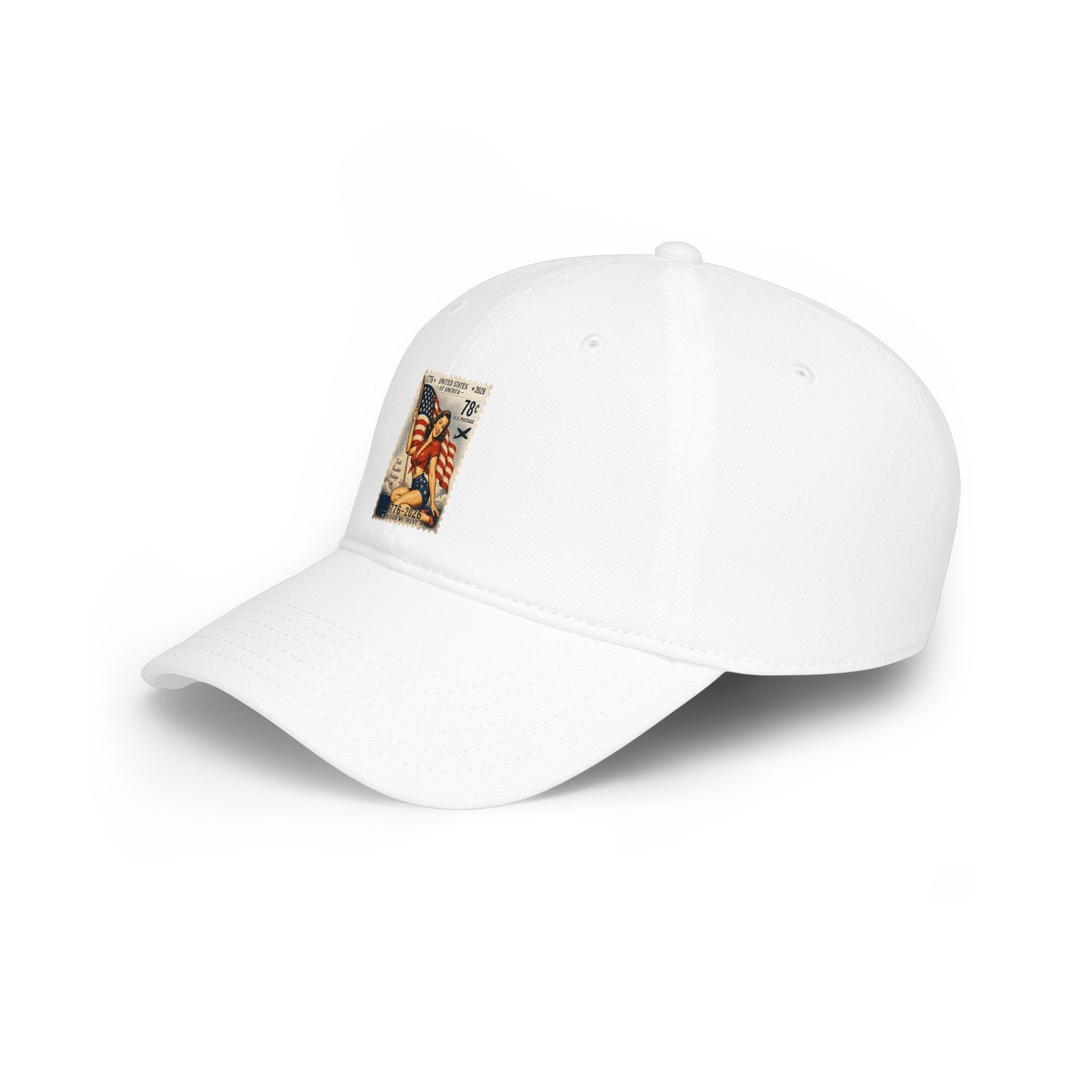 Vintage American Flag Stamp Low Profile Baseball Cap