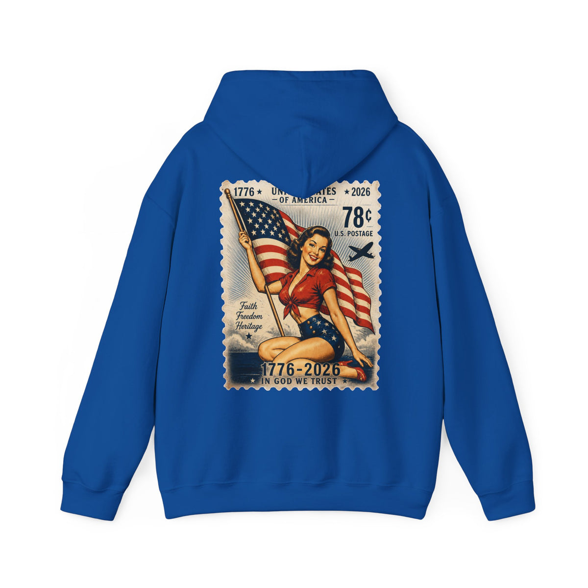 Vintage American Pin Up US Stamp-Hoodie
