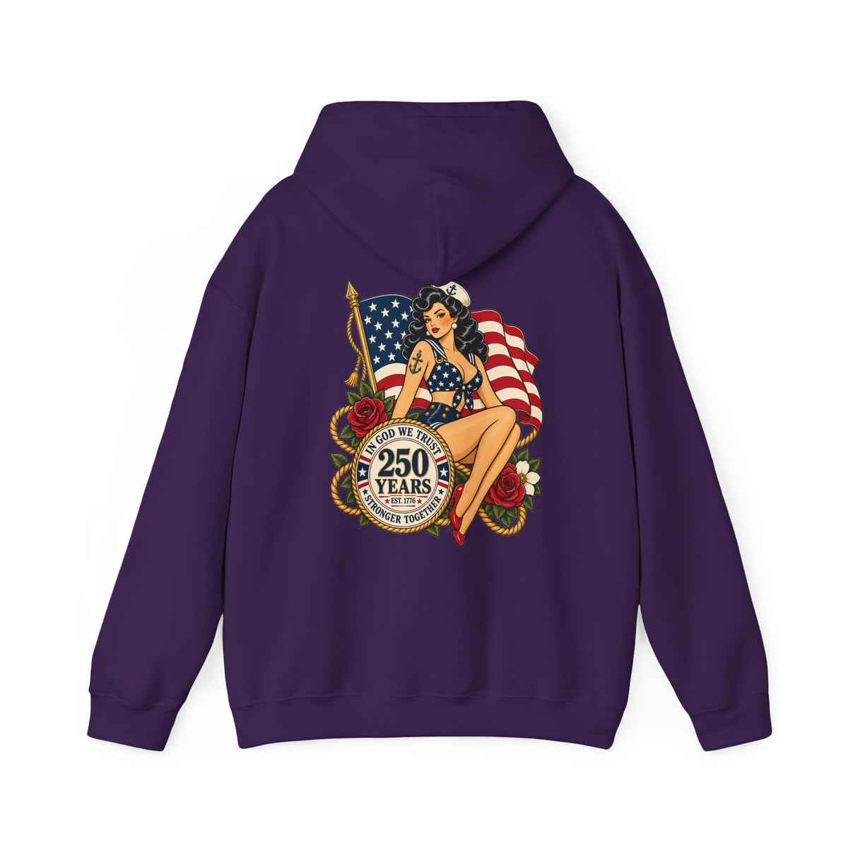 Vintage pin up sailor-patriotic-Hoodie