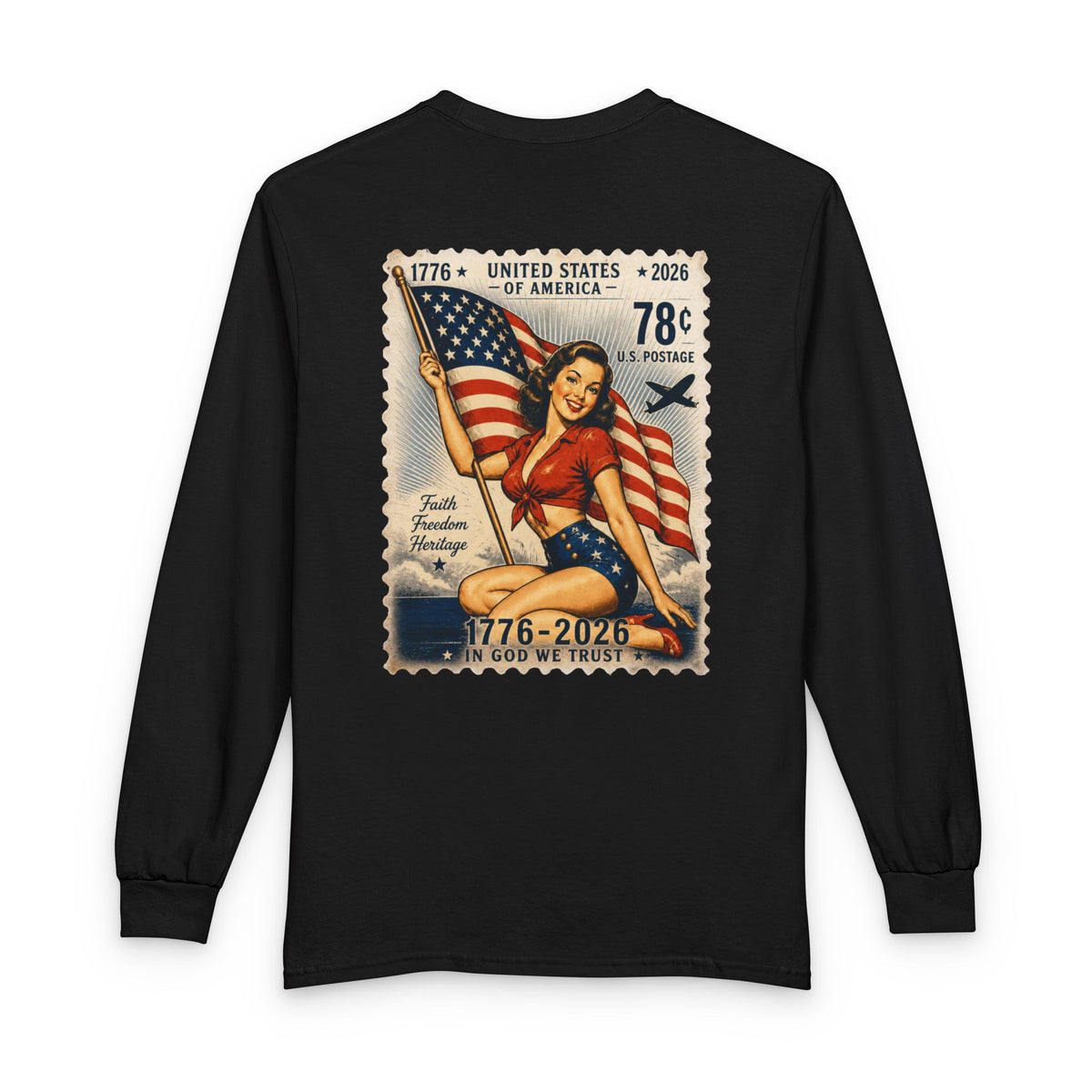 Vintage Pin-Up US Stamp - Long Sleeve T-Shirt