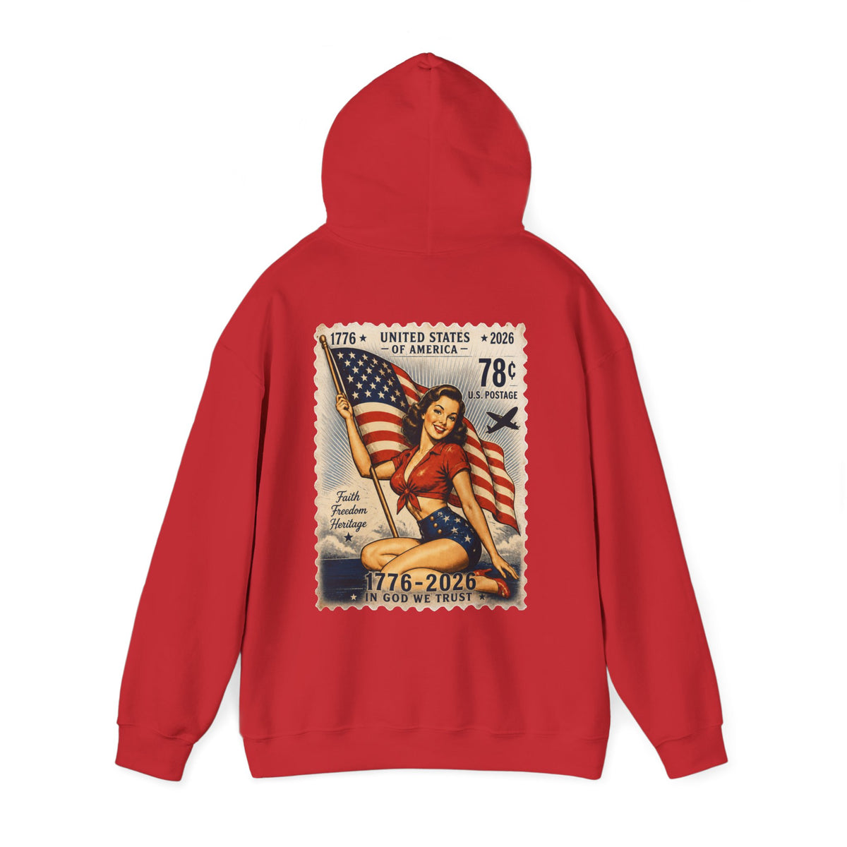Vintage American Pin Up US Stamp-Hoodie