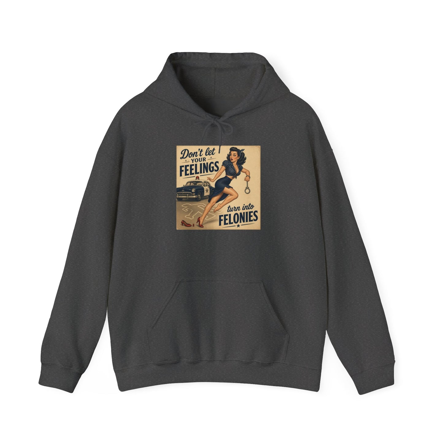 Retro Pin-Up 'Don't Let Your Feelings Become Felonies' Hoodie