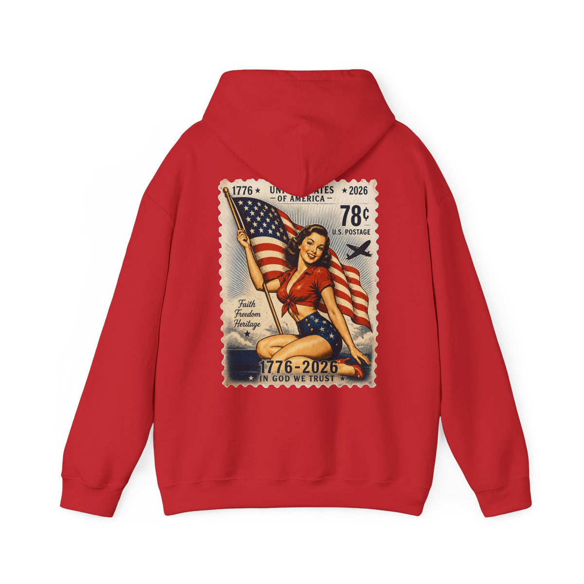 Vintage American Pin Up US Stamp-Hoodie