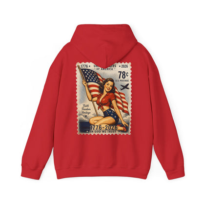 Vintage American Pin Up US Stamp-Hoodie