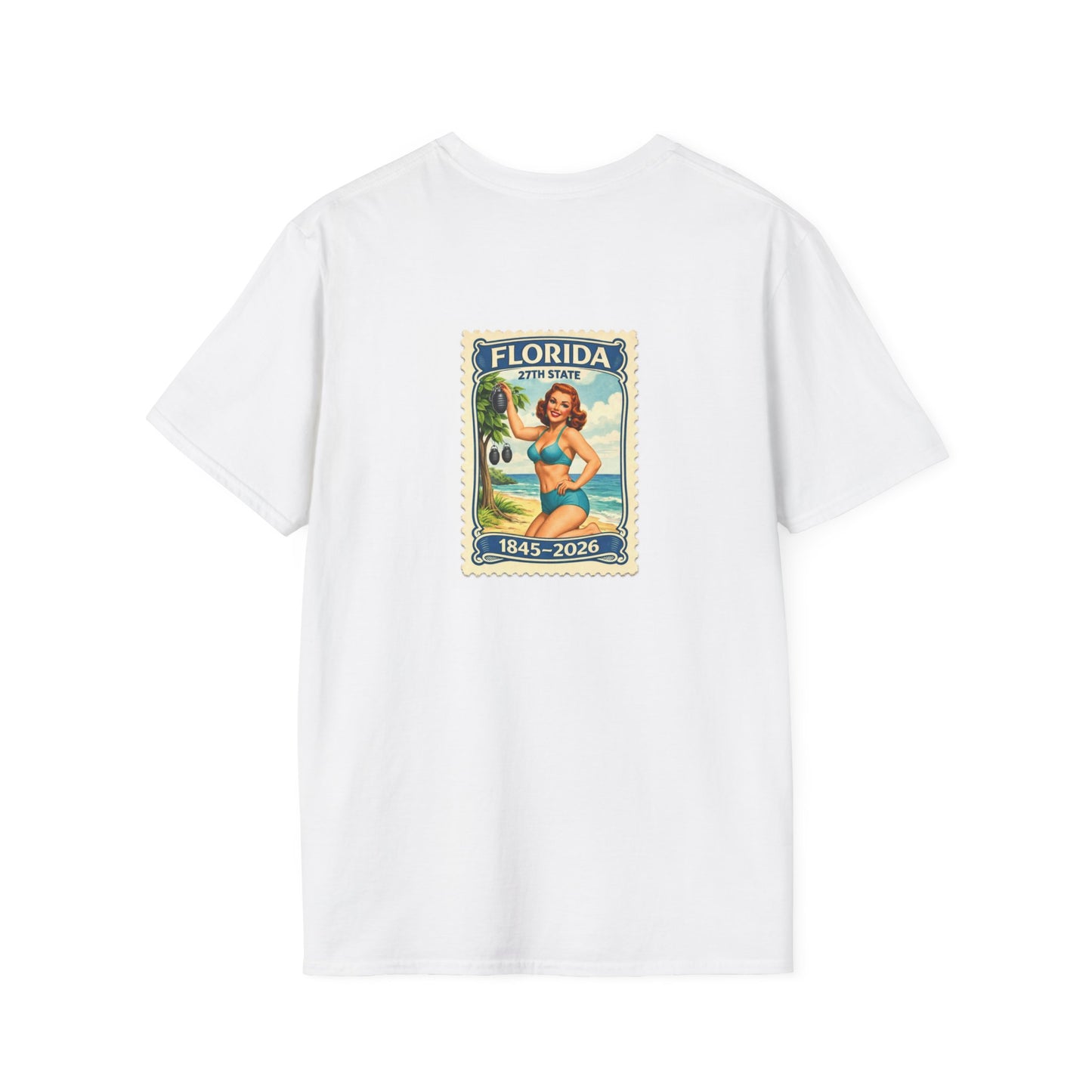 Florida Vintage Pinup T-Shirt — "Florida 27th State" Retro Beach Tee