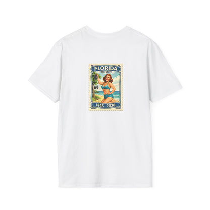 Florida Vintage Pinup T-Shirt — "Florida 27th State" Retro Beach Tee