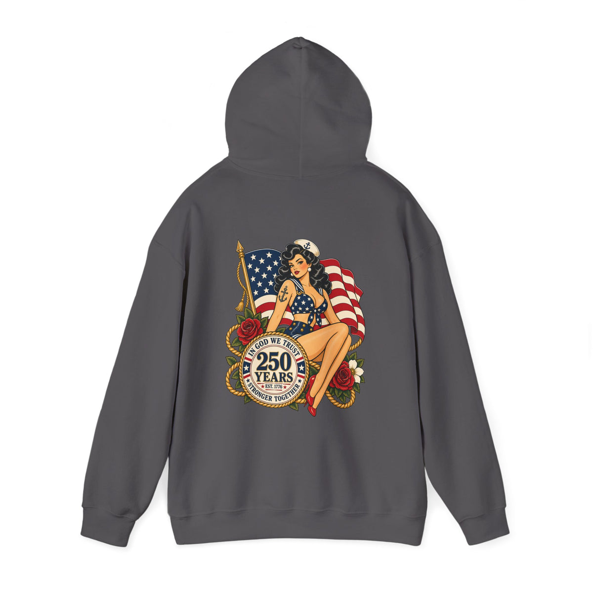 Vintage pin up sailor-patriotic-Hoodie