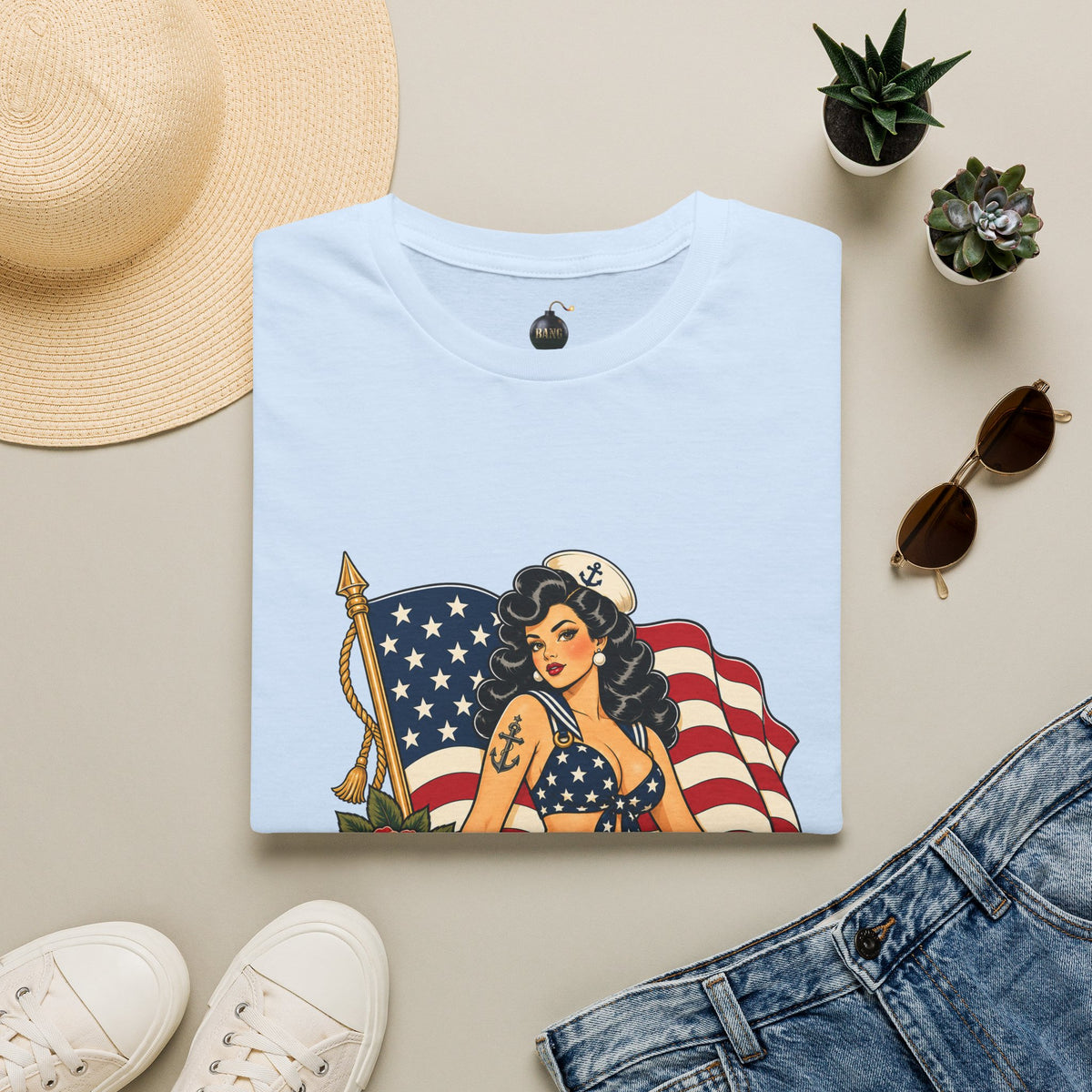 Vintage pin up sailor-patriotic