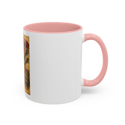 Accent Coffee Mug — Vintage 'American Women 250 Years of Big Guns' Pin-Up Military Design (11oz, 15oz)