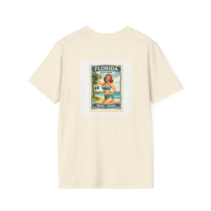 Florida Vintage Pinup T-Shirt — "Florida 27th State" Retro Beach Tee