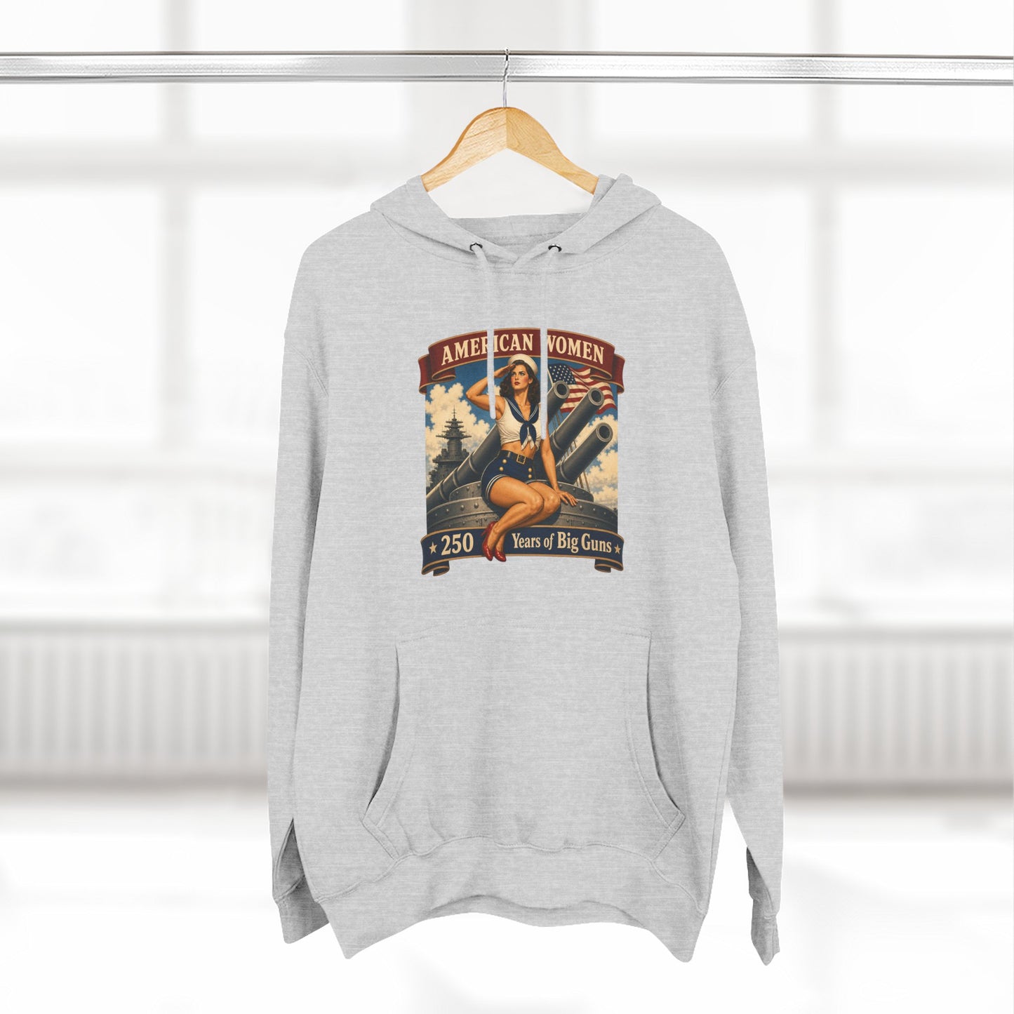 Vintage 'American Women: Years of Big Game' Hoodie — Retro Pinup Graphic Sweatshirt