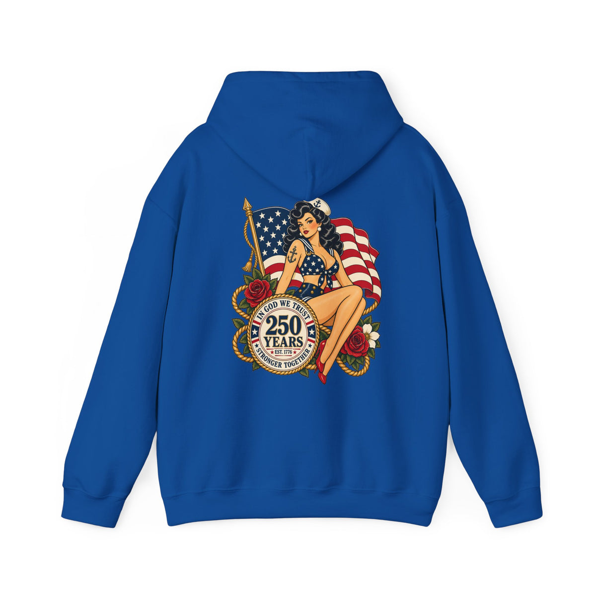 Vintage pin up sailor-patriotic-Hoodie