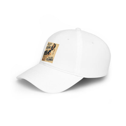 Vintage Pinup 'Don't Let Your Feelings Become Felonies' Baseball Cap