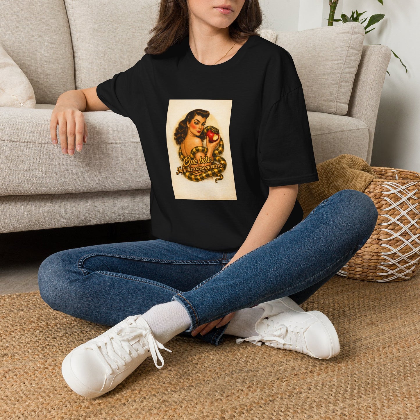 Pin-Up Poison Apple T-Shirt — "One Bite" Retro Graphic Tee