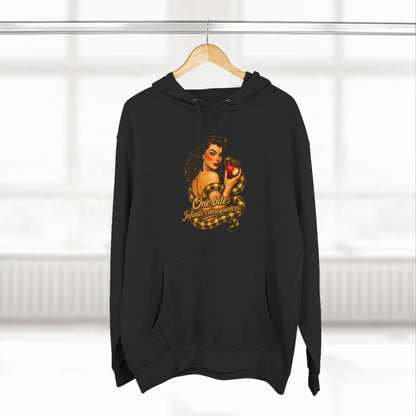 Vintage Pinup Hoodie - "One Bite and You’re Mine" Retro Tattoo Design