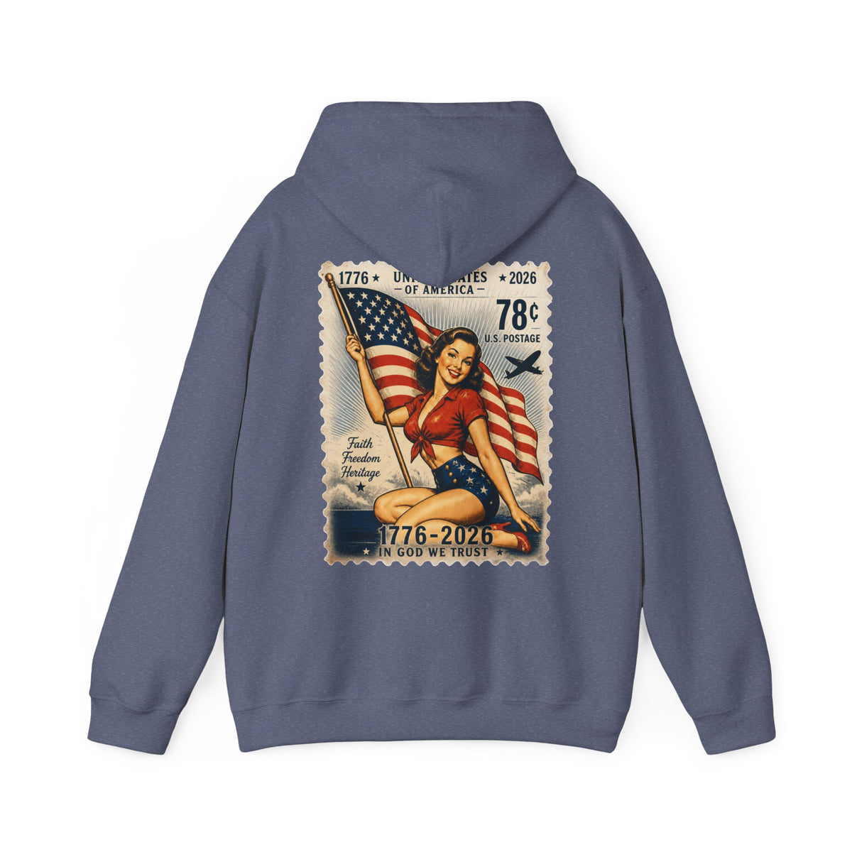Vintage American Pin Up US Stamp-Hoodie