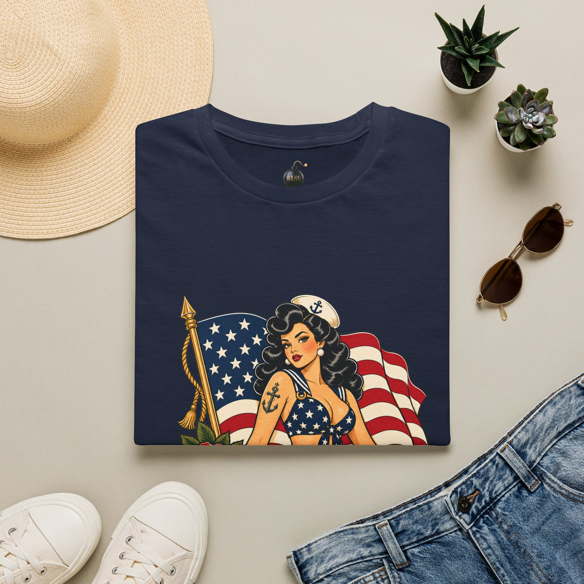 Vintage pin up sailor-patriotic
