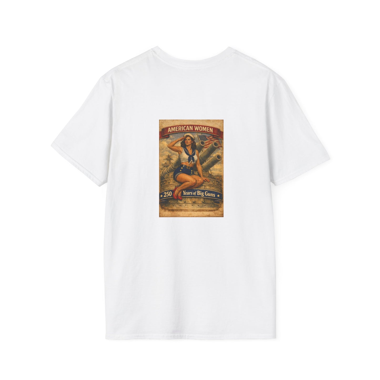 American Women Vintage Pin-Up T-Shirt — Patriotic Retro Sailor Graphic Tee