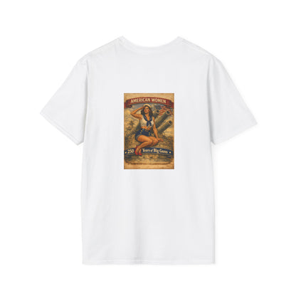 American Women Vintage Pin-Up T-Shirt — Patriotic Retro Sailor Graphic Tee