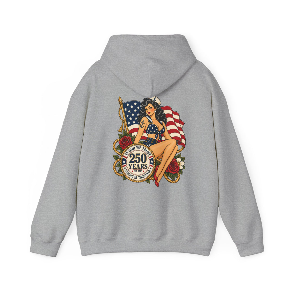 Vintage pin up sailor-patriotic-Hoodie