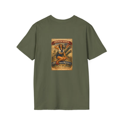 American Women Vintage Pin-Up T-Shirt — Patriotic Retro Sailor Graphic Tee