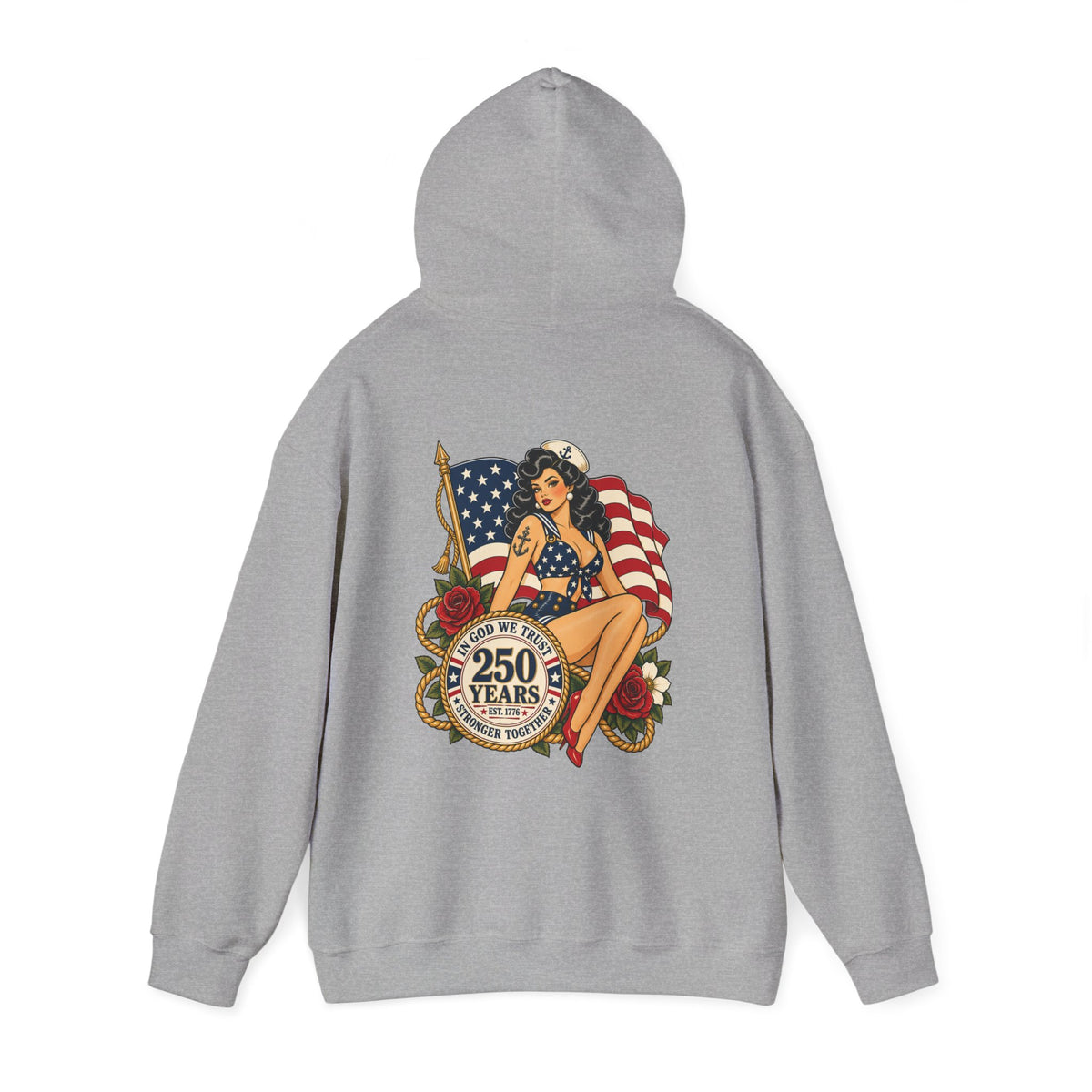 Vintage pin up sailor-patriotic-Hoodie