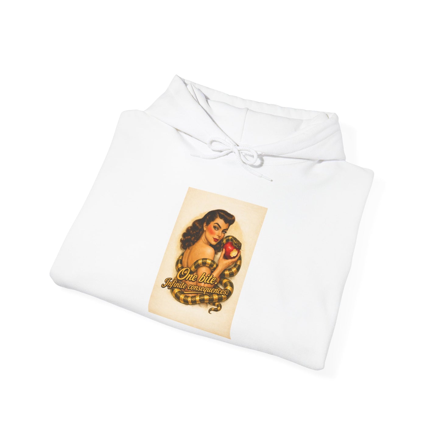 Vintage Pin-Up Apple Hoodie — Retro Tattoo Girl Graphic Sweatshirt