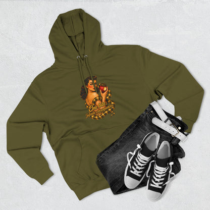 Vintage Pinup Hoodie - "One Bite and You’re Mine" Retro Tattoo Design