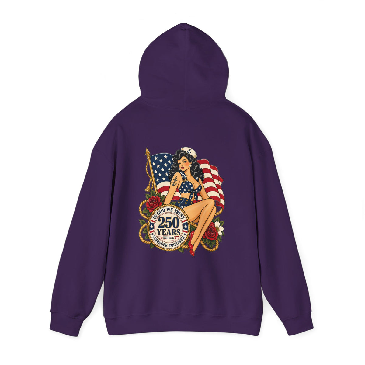 Vintage pin up sailor-patriotic-Hoodie