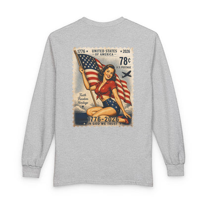Vintage Pin-Up US Stamp - Long Sleeve T-Shirt