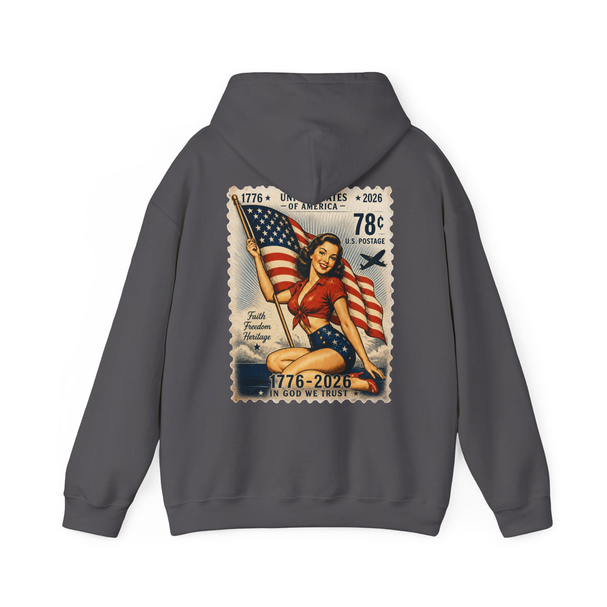 Vintage American Pin Up US Stamp-Hoodie