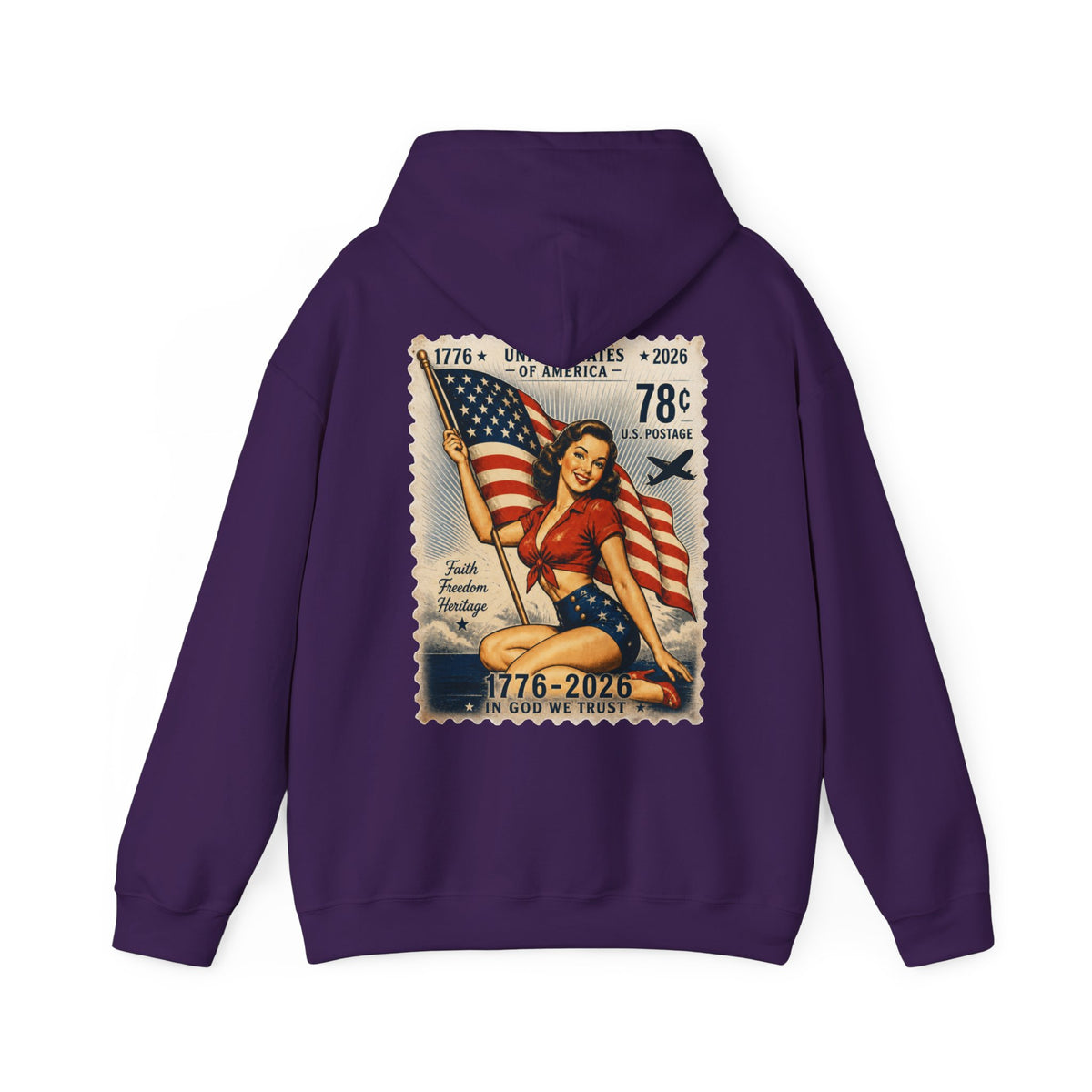 Vintage American Pin Up US Stamp-Hoodie